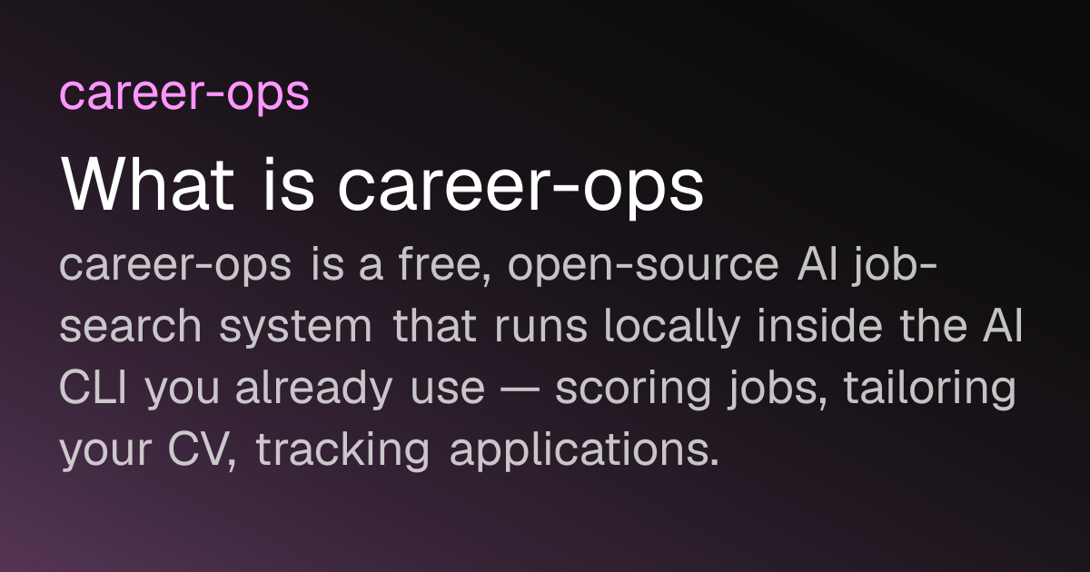 What is career-ops? The open-source, local-first AI job search system